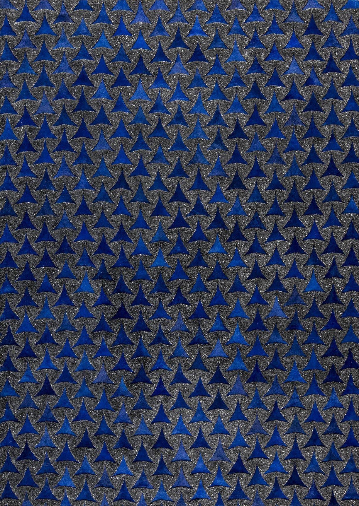 Luxury Geometric Contemporary Handmade Leather Tufted Rio Adhara Blue/Indigo Area Rug Carpet