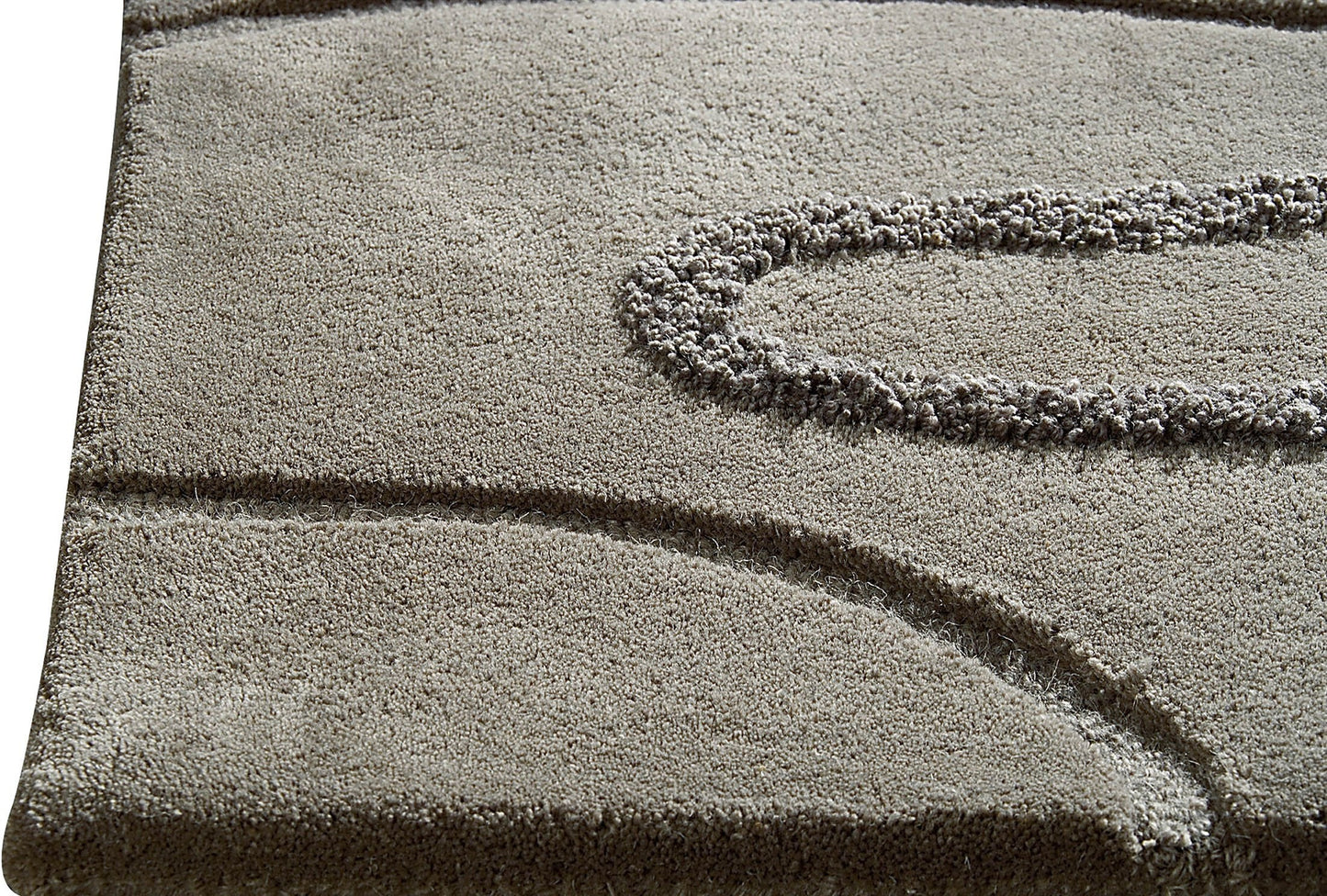 Contemporary Abstract High-Low Hand Tufted Blanc Agra Grey Area Rug Carpet