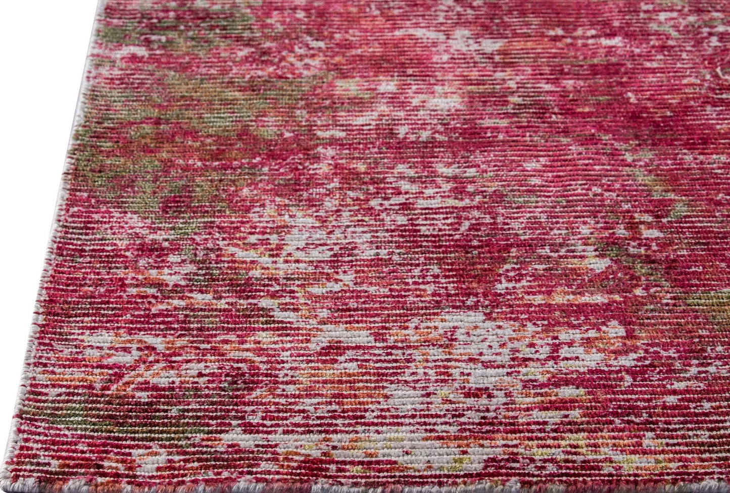 Silky Contemporary Texture Shah Akron Red Area Rug Carpet