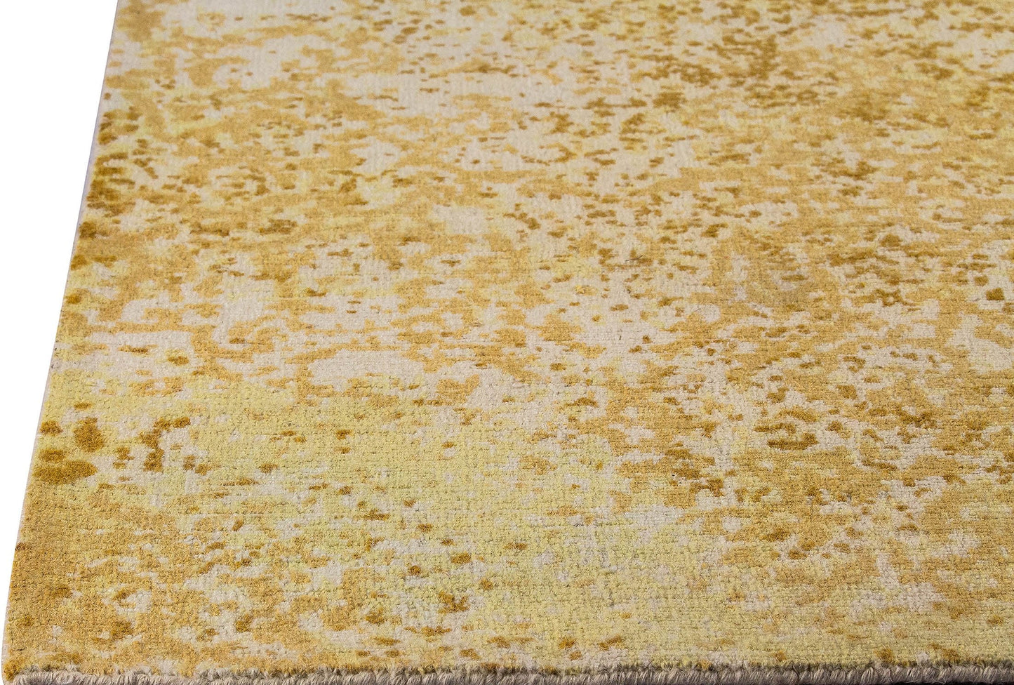 Contemporary Abstract floral Nile Arvada Gold Wool Area Rug Carpet