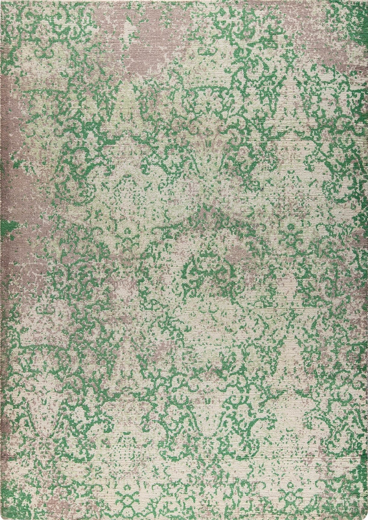 Contemporary Abstract Floral Nile Arvada Green Wool Area Rug Carpet