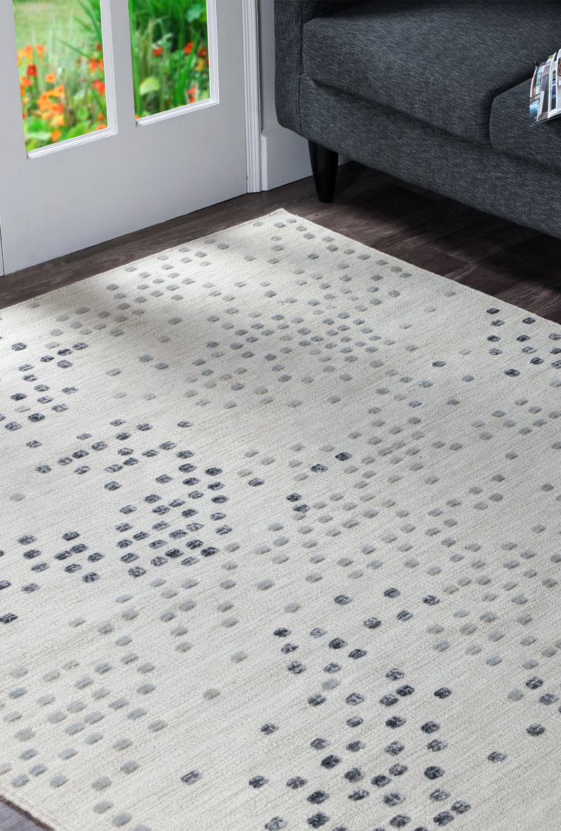 Hand Woven Contemporary Wako Bee Grey Area Rug