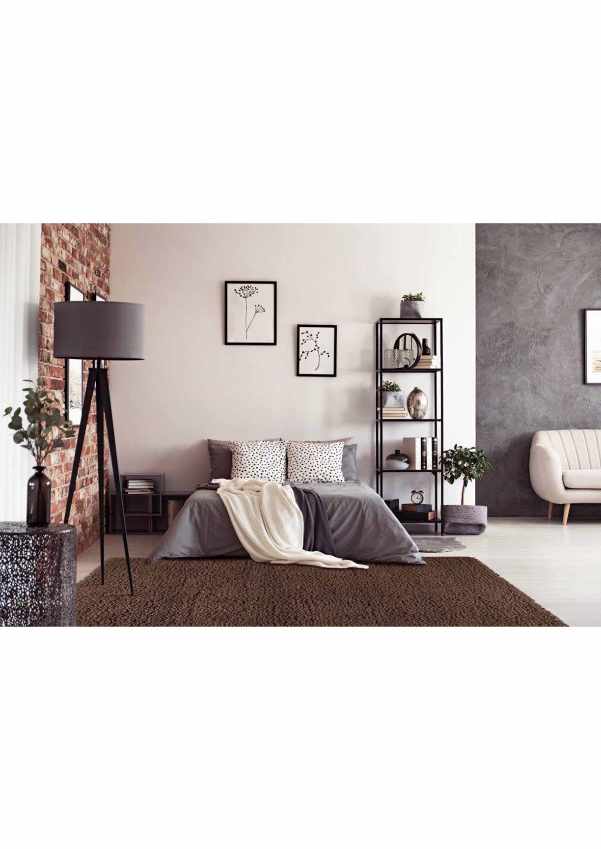 bedroom for area rug, grey rug in USA, area rug in USA, black and white rug in USA, 8x10 rug, Persian rug, cowhide rug, Area rugs in usa