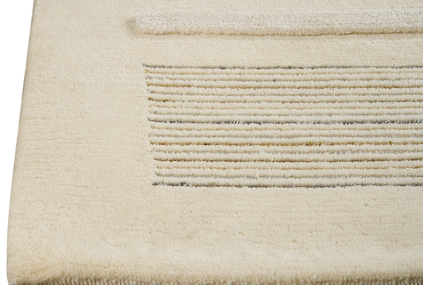 Hand Knotted Pico Boston Stria Carpetted Contemporary White Area Rug carpet