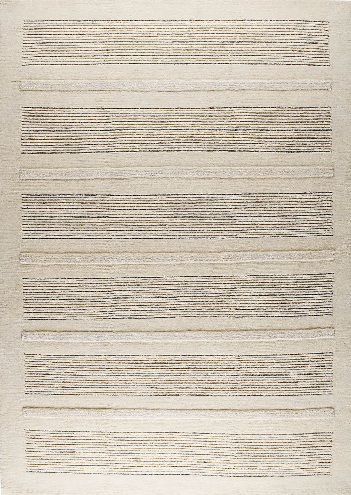 Hand Knotted Pico Boston Stria Carpetted Contemporary White Area Rug carpet