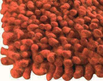 Hand-Woven Shaggy Feel Berber FD-4 Orange Area Rug Carpet