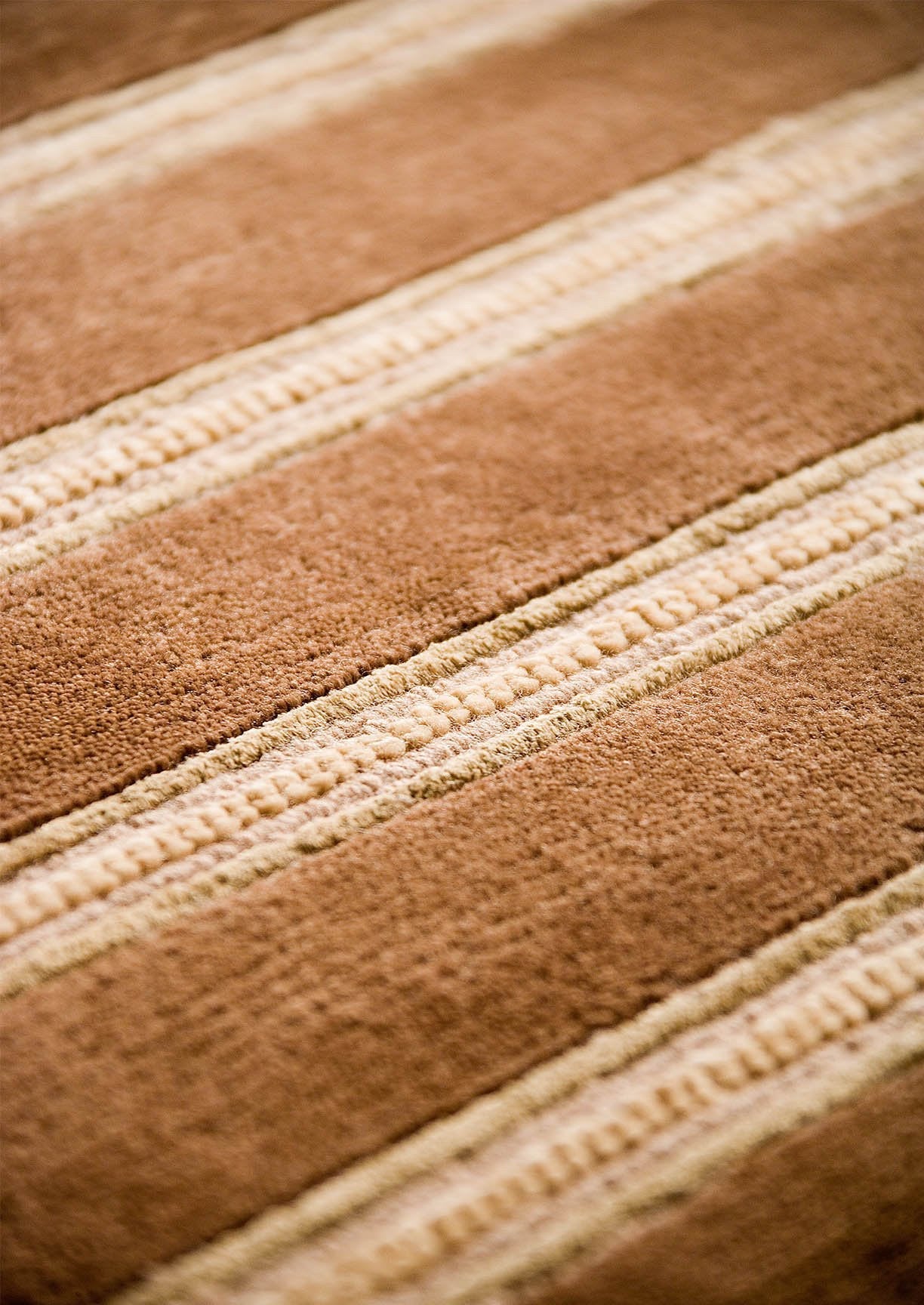 Hand Knotted Striated Pico Chicago Brown Area Rug Carpet