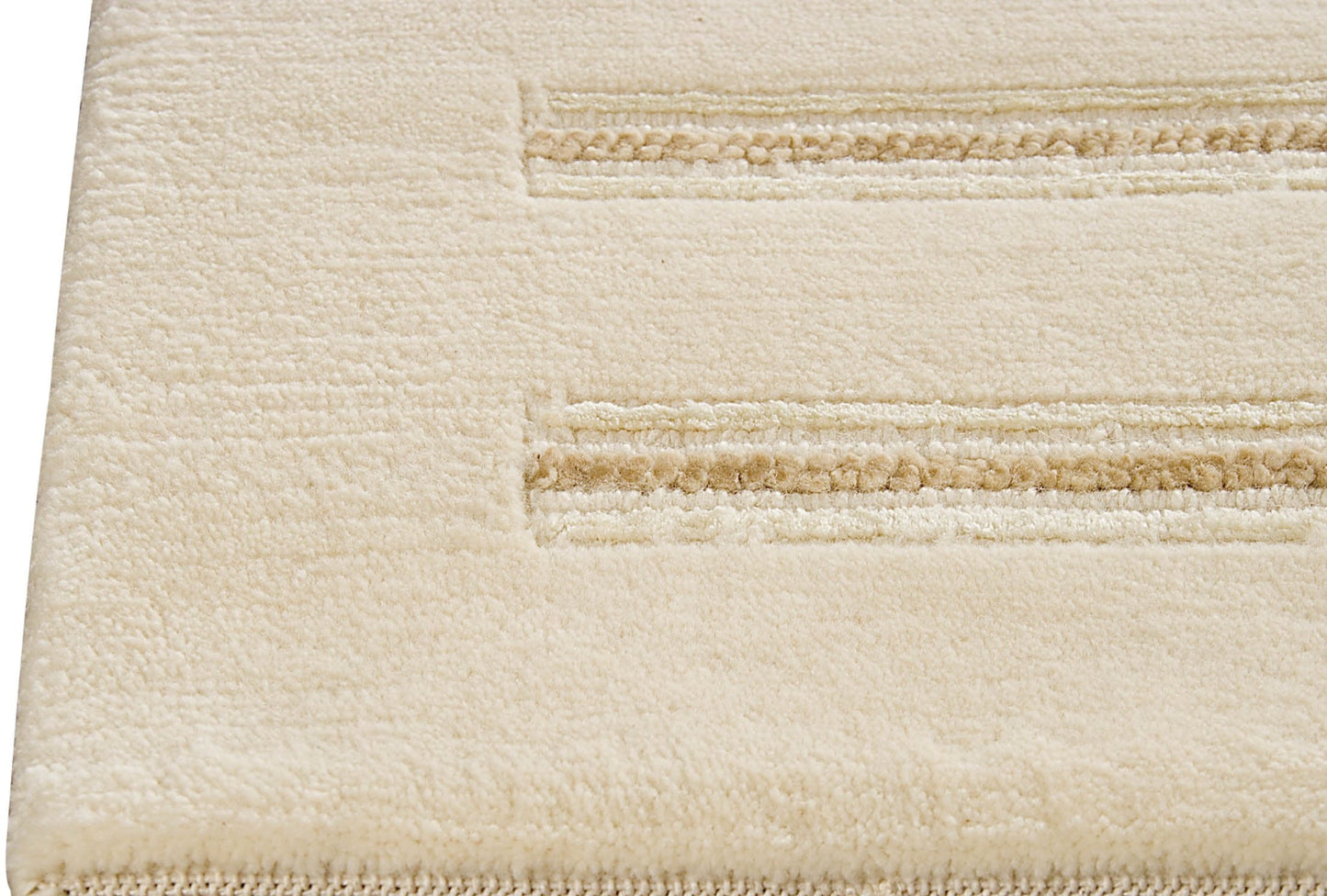 Hand Knotted Striated Pico Chicago White Area Rug Carpet