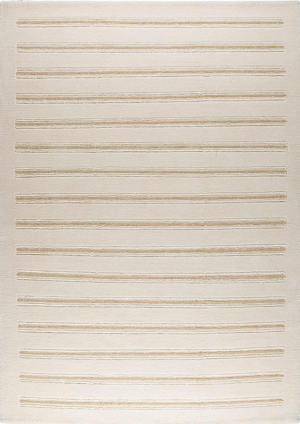 Hand Knotted Striated Pico Chicago White Area Rug Carpet