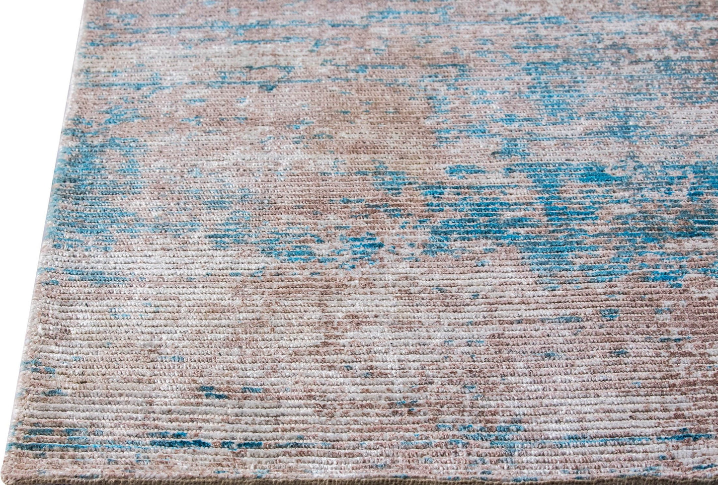 Silky Contemporary Texture Shah Dallas Aqua/Blue Area Rug Carpet