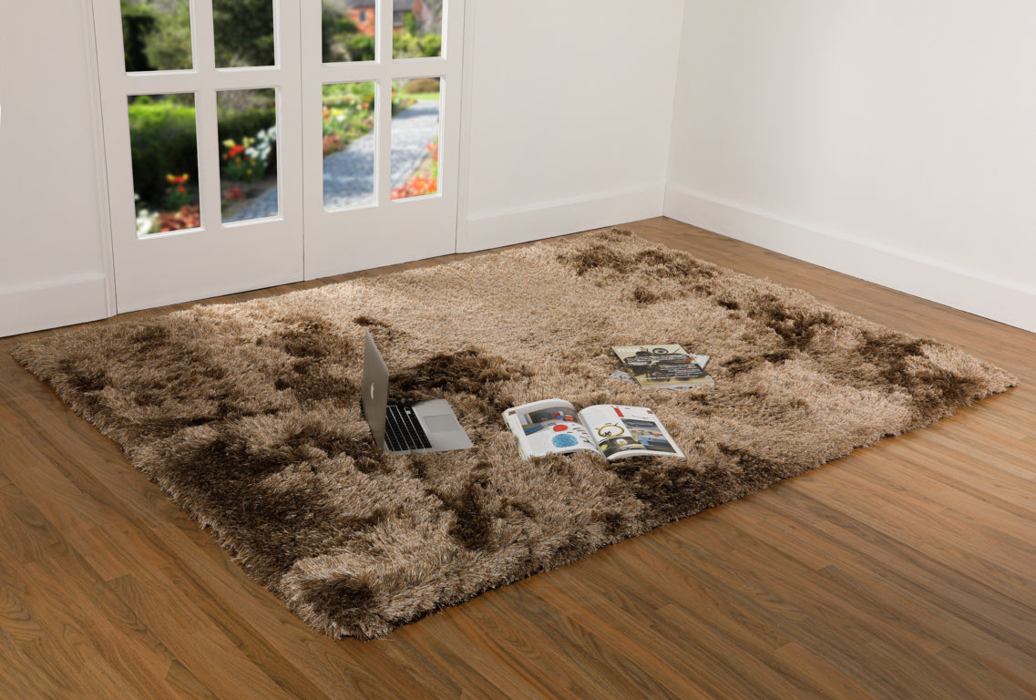 Luxury Soft and Silky Dubai Shaggy Hazelnut Area Rug Carpet
