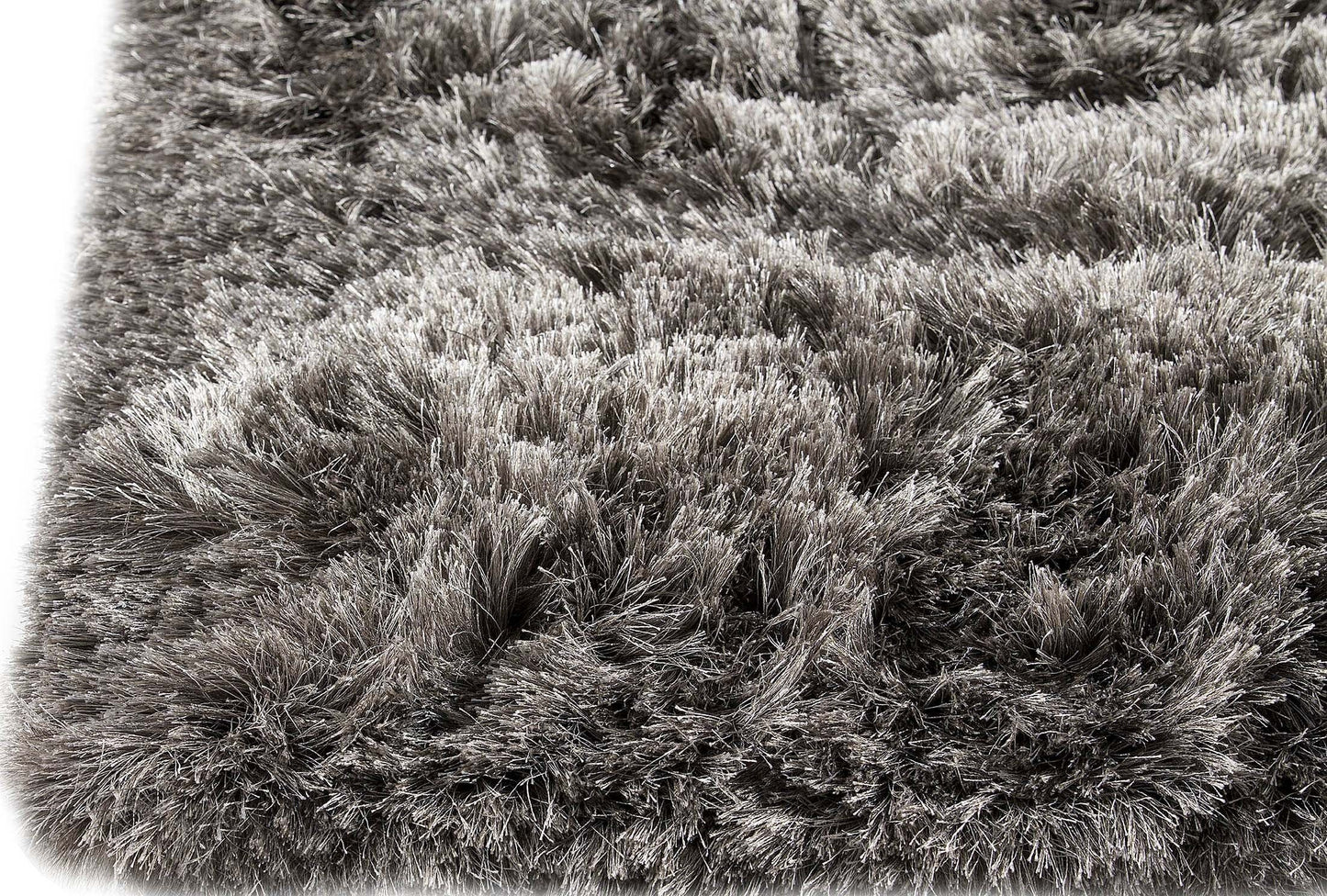 Luxury Soft and Silky Dubai Shaggy Silver Area Rug Carpet,silver rug, silver shag rug, modern silver rug, black and silver rug