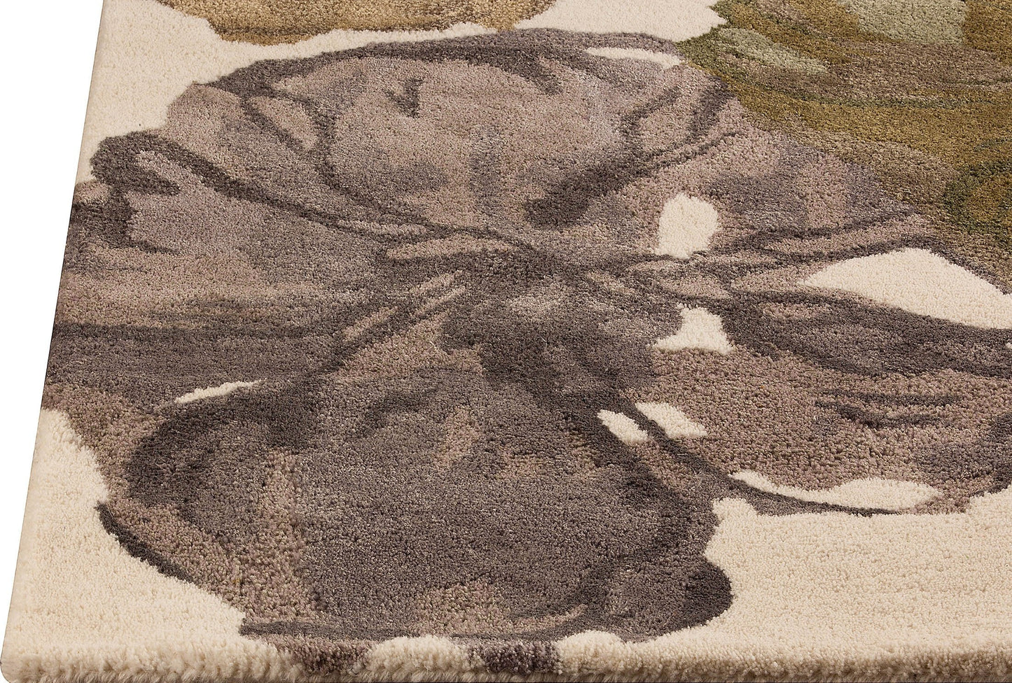Hand-Tufted Stylized Floral Milano Fauna Fall Olive/Beige/Brown Area Rug Carpet
