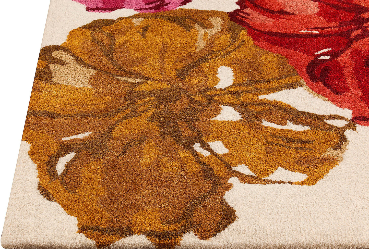 Hand-Tufted Stylized Floral Milano Fauna Spring Red/Rust Area Rug Carpet