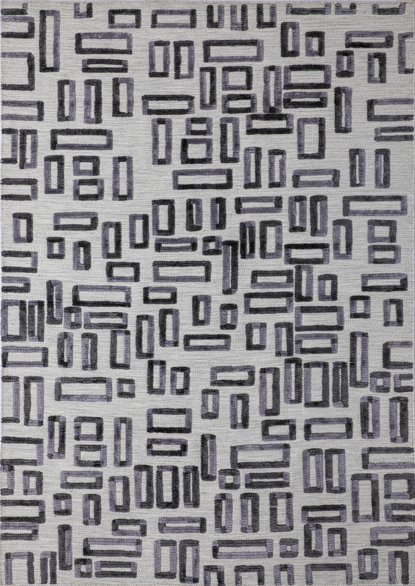 Hand Woven Contemporary Geo Fermont Grey Area Rug