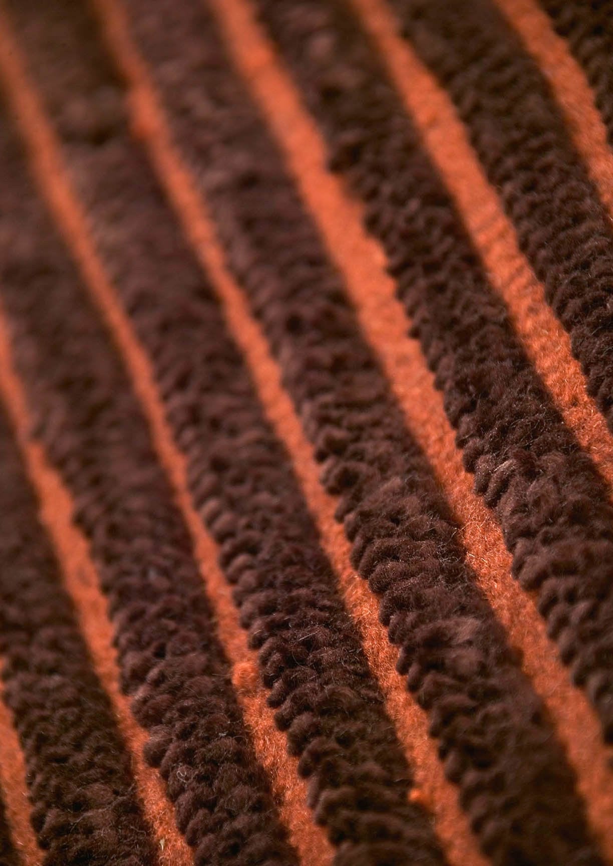 Hand Woven Striated Textured Surface Goa Brown Area Rug Carpet