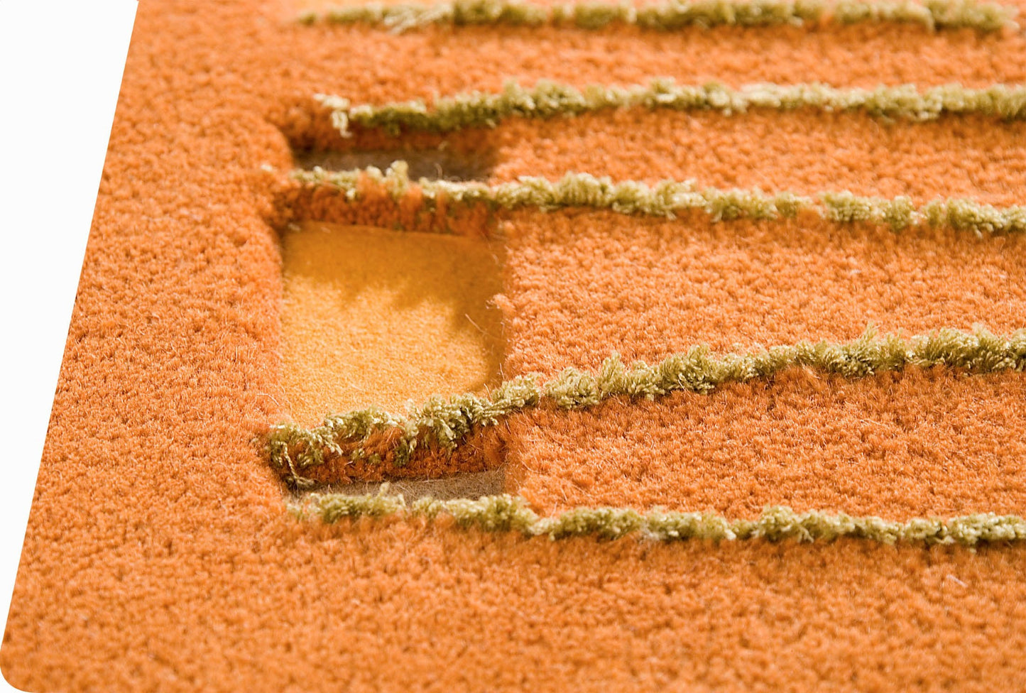 Contemporary Abstract Hand Tufted Blanc Jamaica Orange Area Rug Carpet