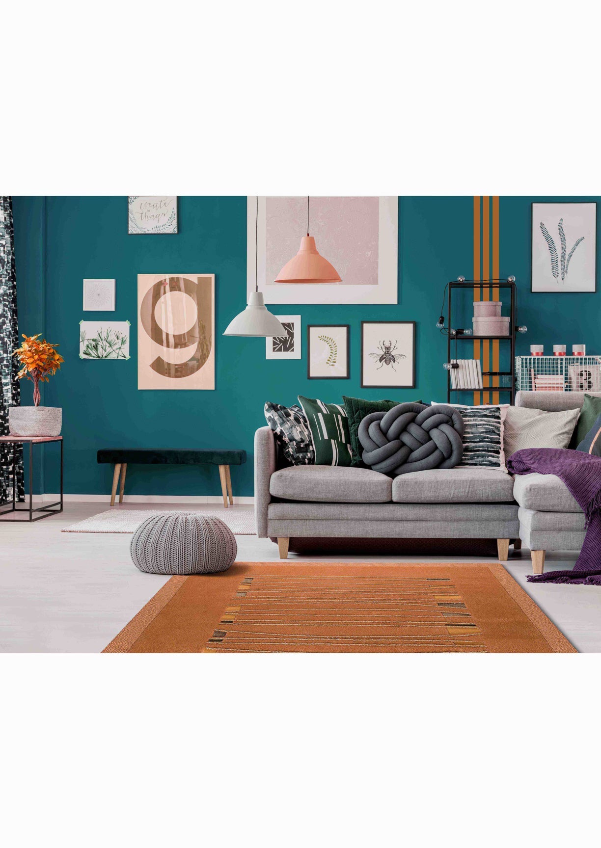 Contemporary rug, hand tufted rug, orange rug,bedroom for area rug, grey rug in USA, area rug in USA, black and white rug in USA, 8x10 rug, Persian rug,