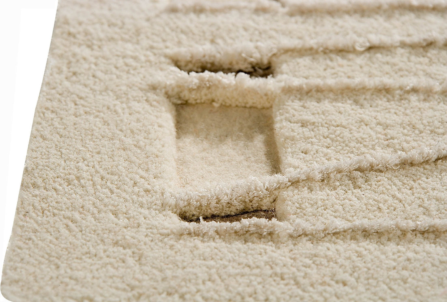 Contemporary Abstract Hand Tufted Blanc Jamaica White Area Rug Carpet