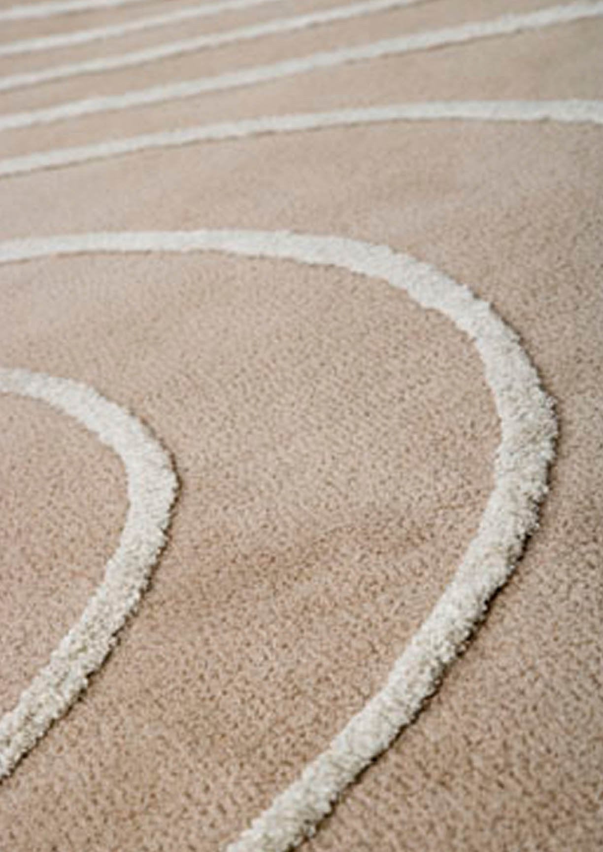 Contemporary Abstract Wave Look Blanc Lake Placid Cream Area Rug Carpet