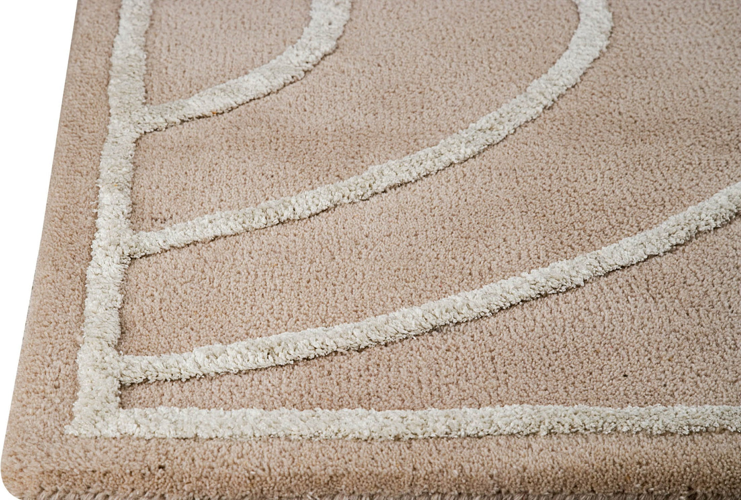 Contemporary Abstract Wave Look Blanc Lake Placid Cream Area Rug Carpet