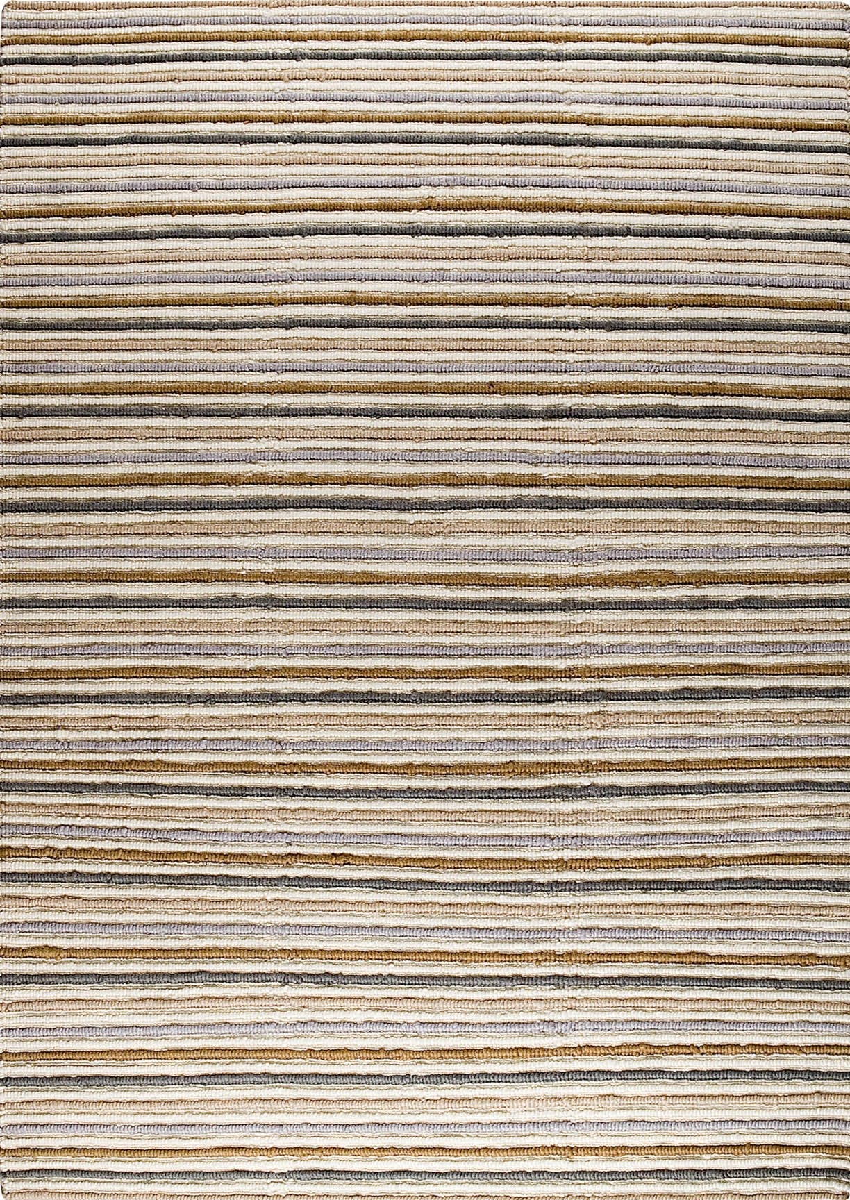 Hand Knotted Pico Manchester Striped Contemporary Natural/Multi Area Rug Carpet