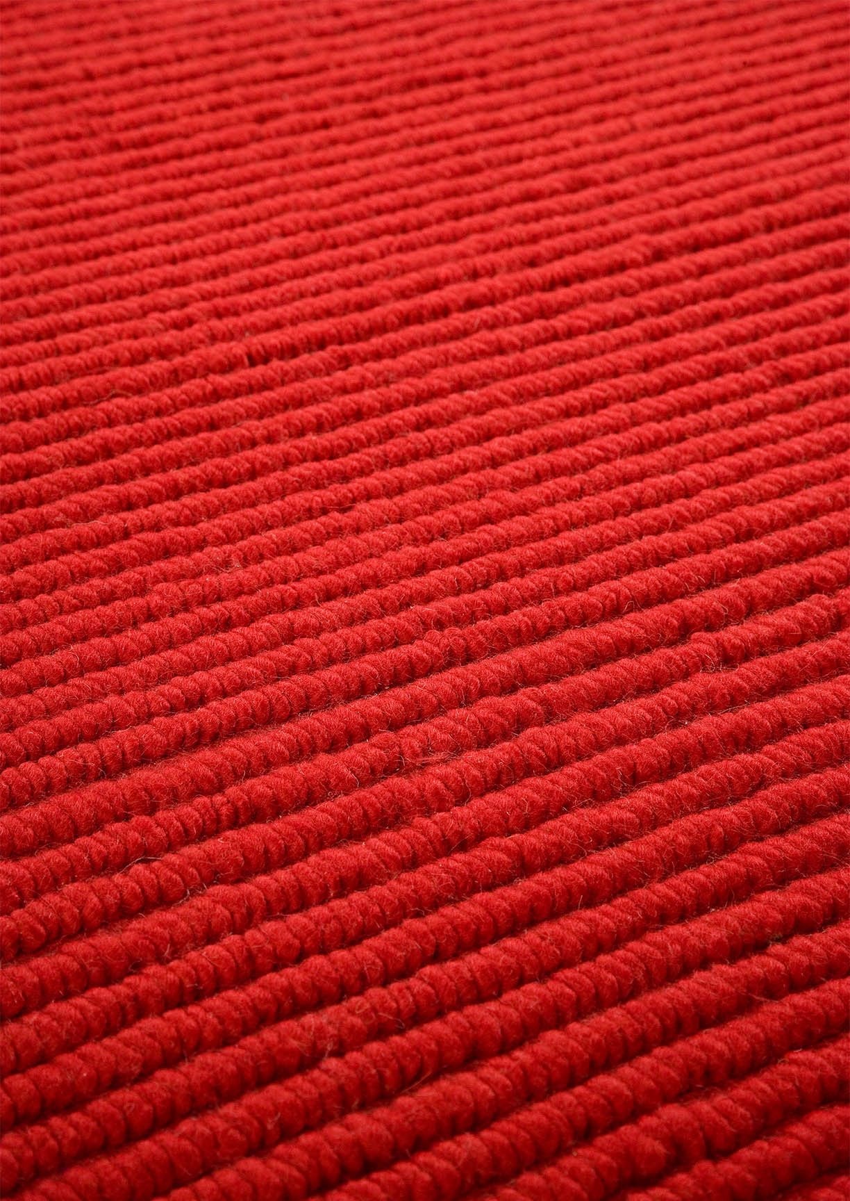 Hand Knotted Pico Manchester Striped Contemporary Red Area Rug Carpet
