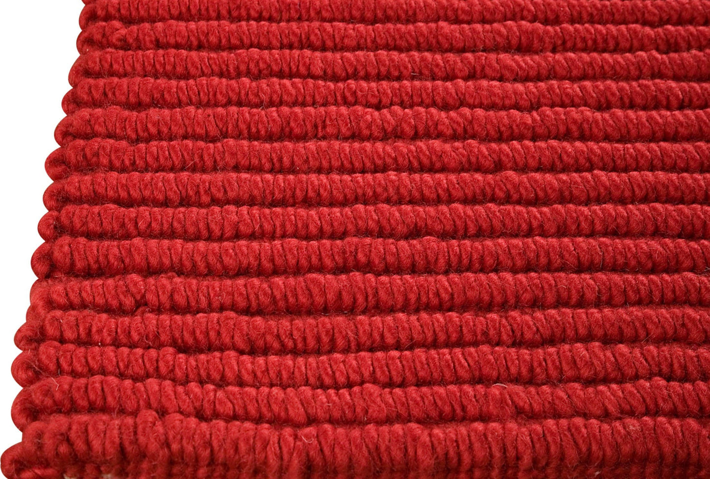Hand Knotted Pico Manchester Striped Contemporary Red Area Rug Carpet