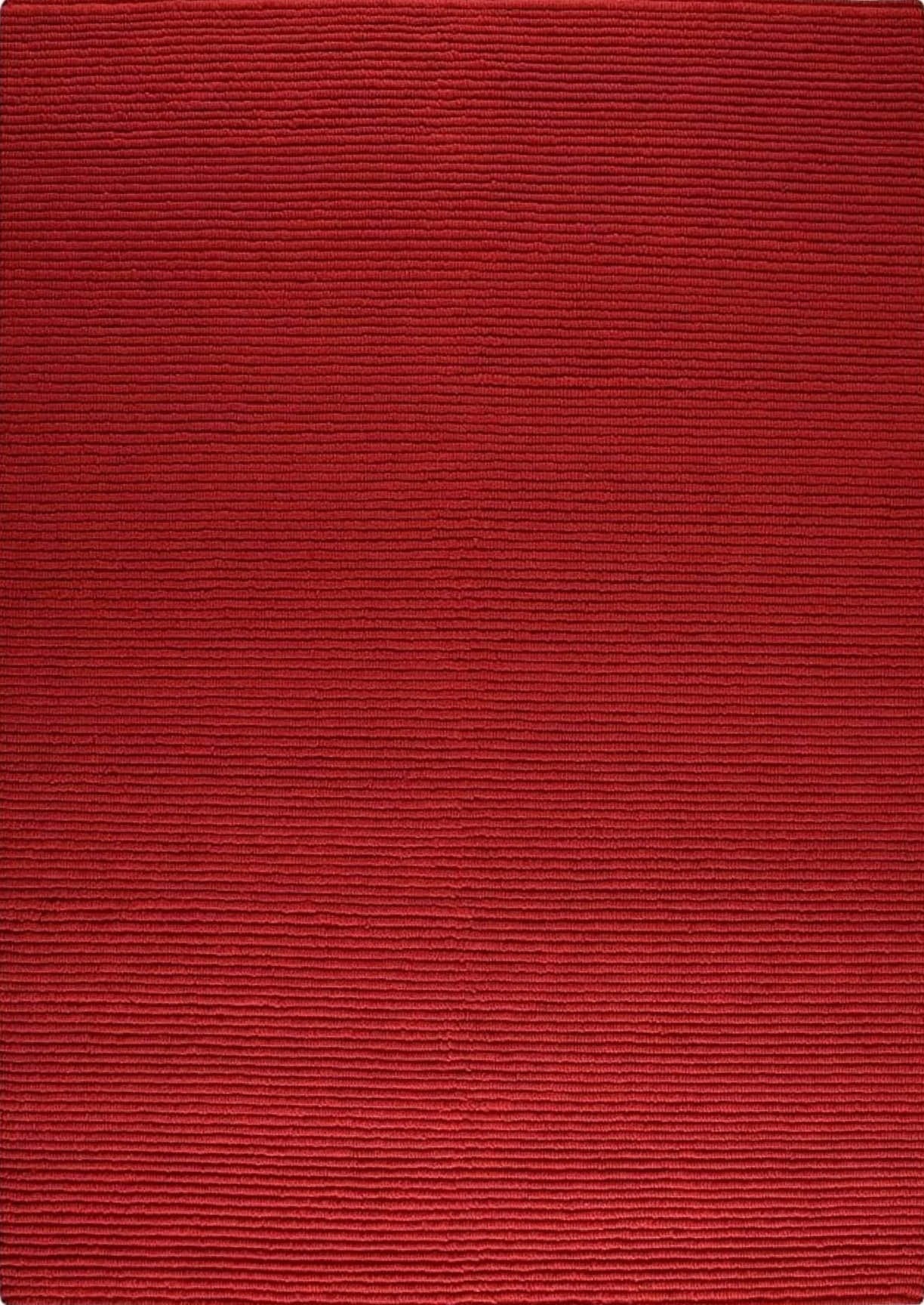 Hand Knotted Pico Manchester Striped Contemporary Red Area Rug Carpet
