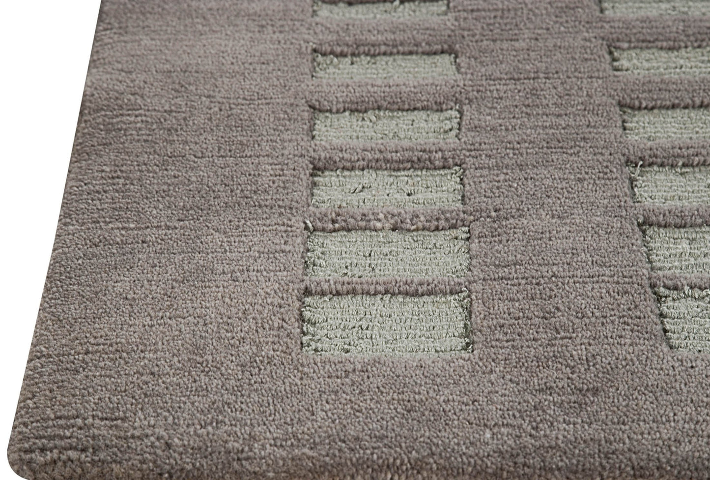Hand Knotted Pico Merano Geo Box Contemporary Grey Area Rug Carpet