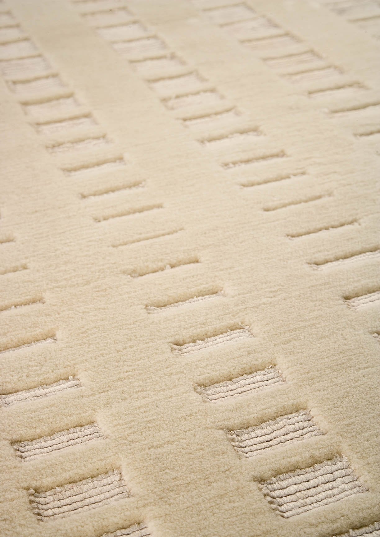 Hand Knotted Pico Merano Geo Box Contemporary White Area Rug Carpet
