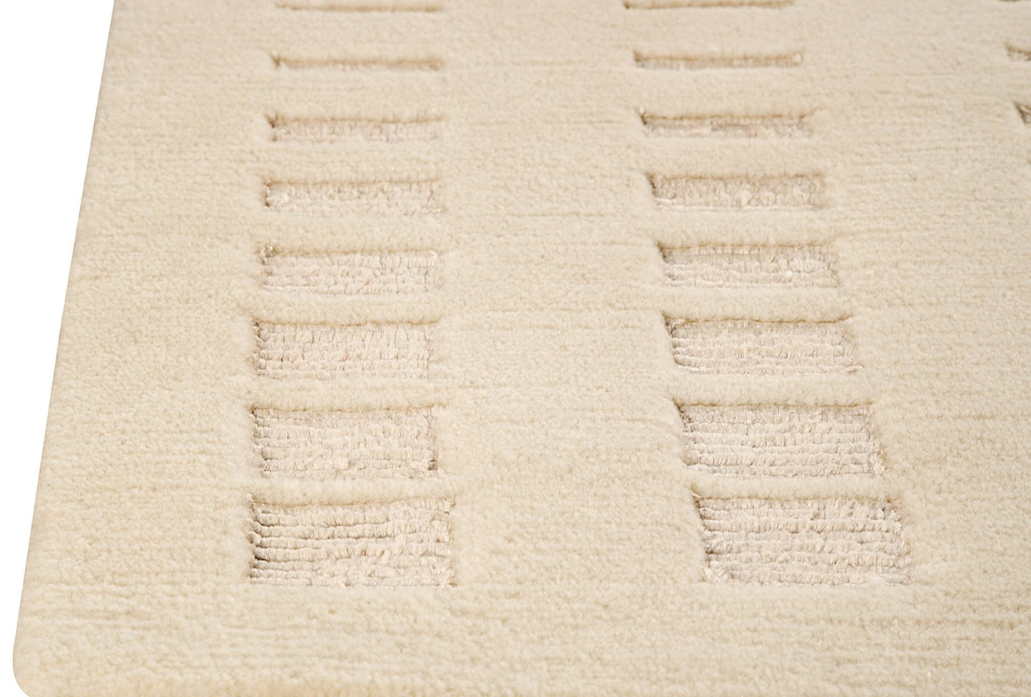 Hand Knotted Pico Merano Geo Box Contemporary White Area Rug Carpet