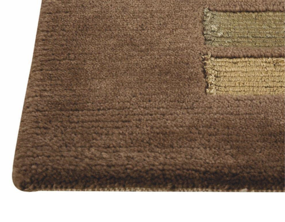 Hand Knotted Pico Merano Geo Box Contemporary Brown Area Rug Carpet
