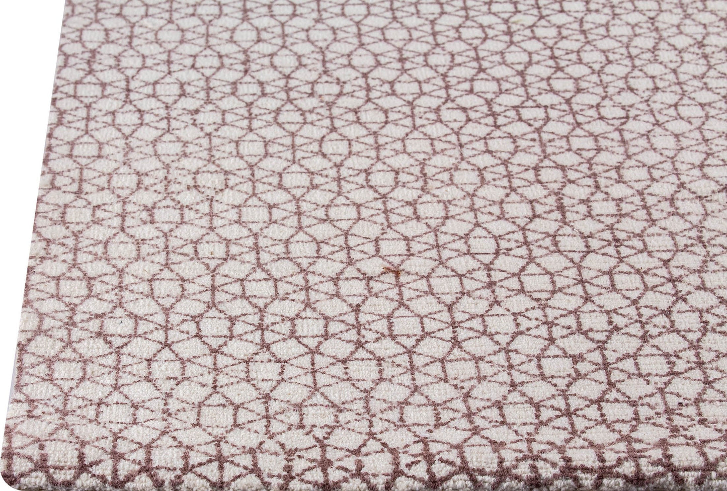 Modern Contemporary Geometric Mariam Norman Brown Wool Area Rug Carpet