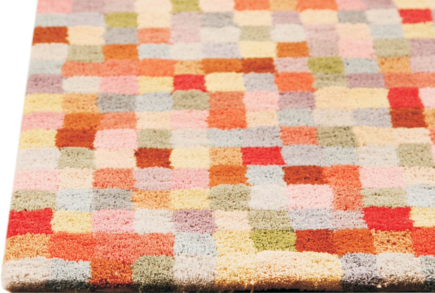 Pixilation Geo Hand Tufted Blanc Optima Corel Area Rug Carpet
