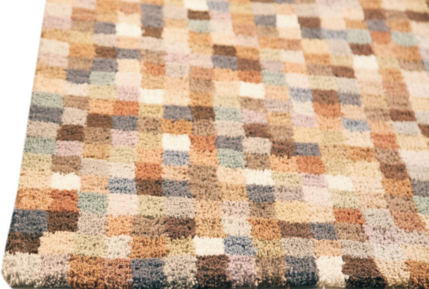 Pixilation Geo Hand Tufted Blanc Optima Natural Area Rug Carpet