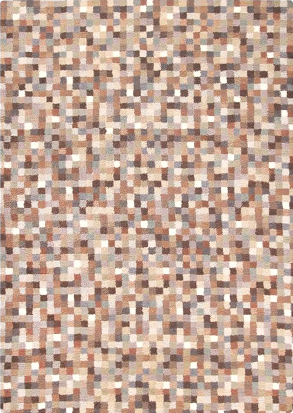 Pixilation Geo Hand Tufted Blanc Optima Natural Area Rug Carpet