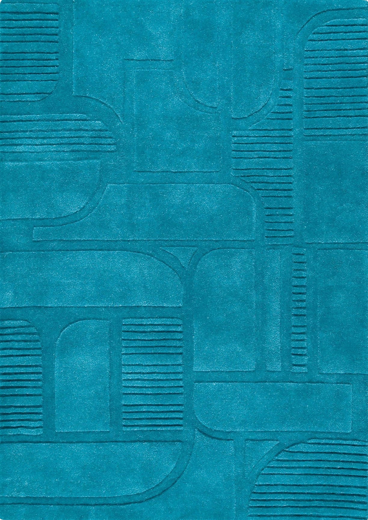Hand-Tufted Contemporary Vinson Orlando Petrol Area Rug Carpet