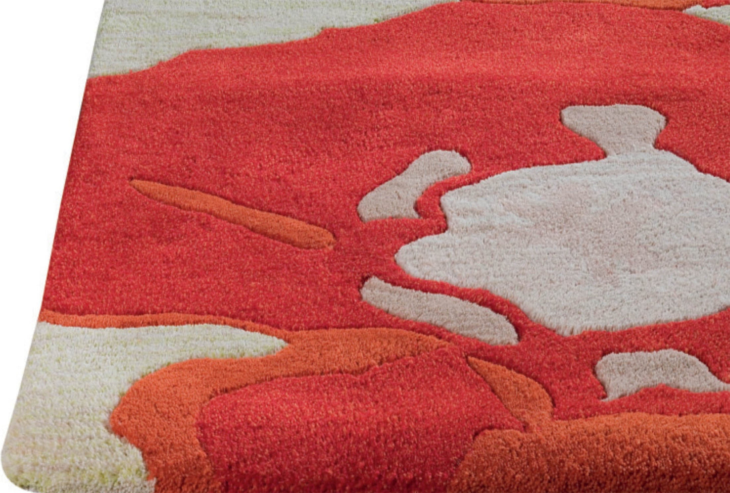 Hand-Tufted Blossom Vinson Poppy Orange Area Rug Carpet