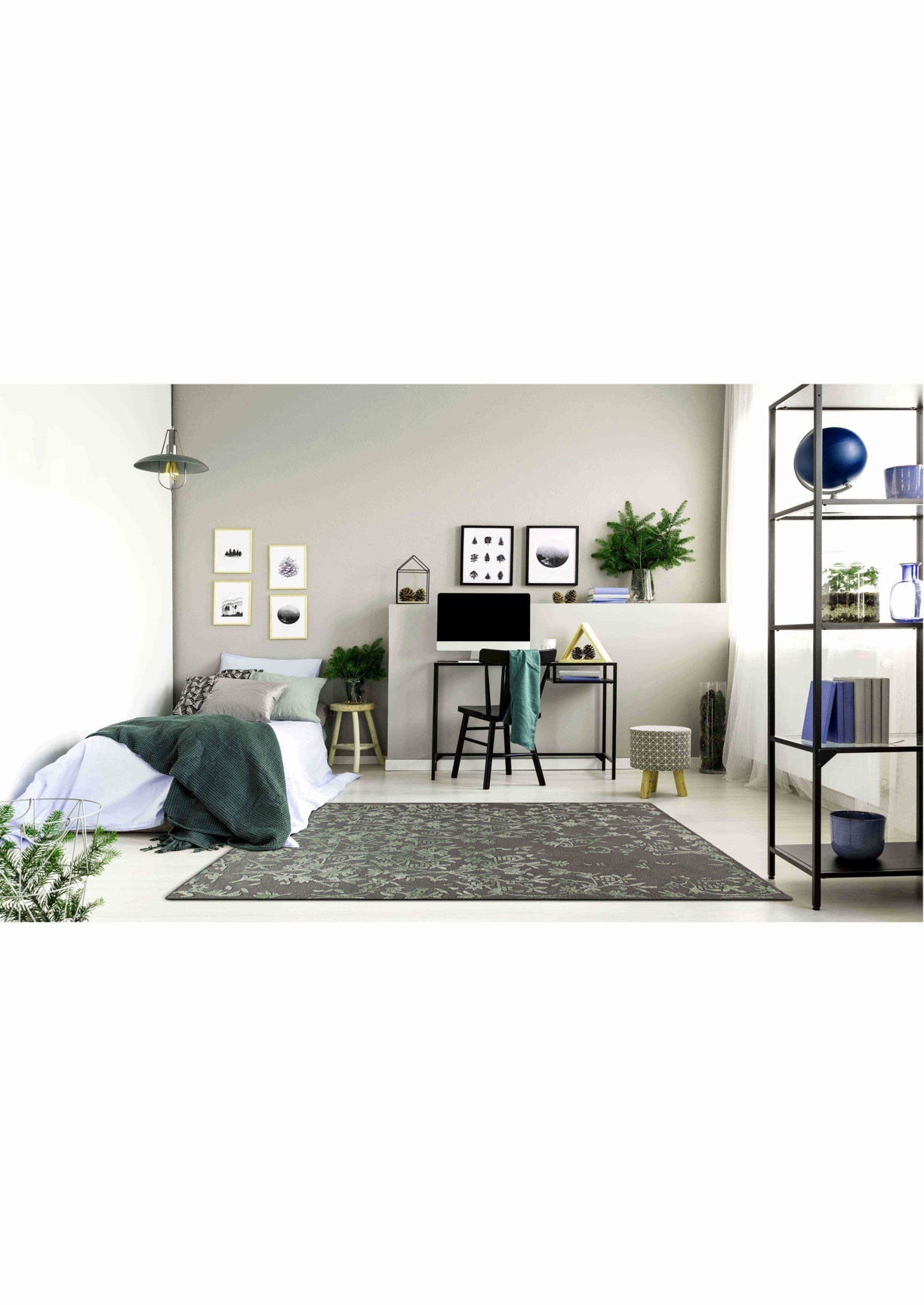 Area Rug, silver rug, rug in usa, area rug for bedroom , black and white rug in USA, dining room rug, Santoor Area rugs in USA