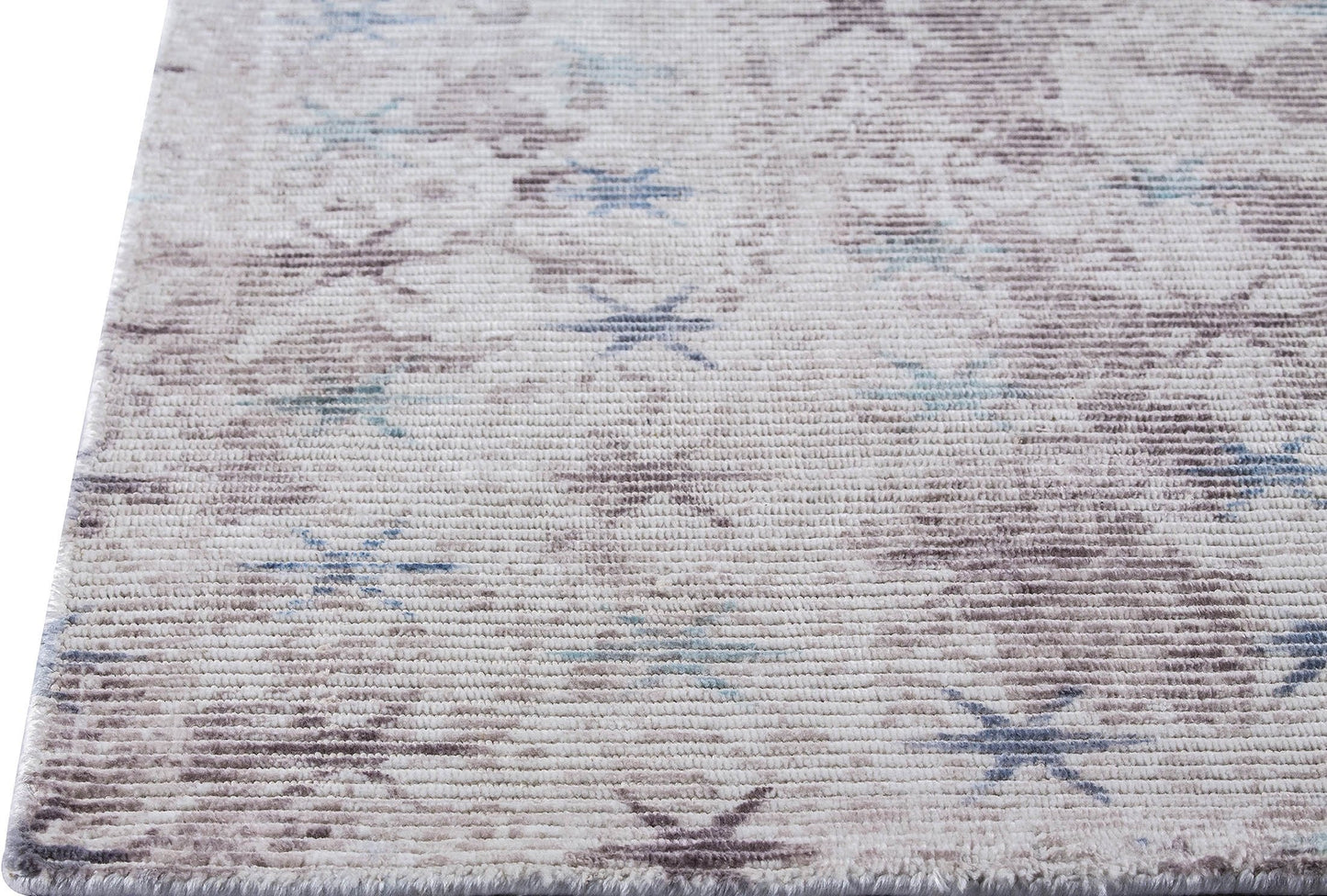 Contemporary Modern Abstract Star Shah Terni Grey/Turquoise Area Rug Carpet