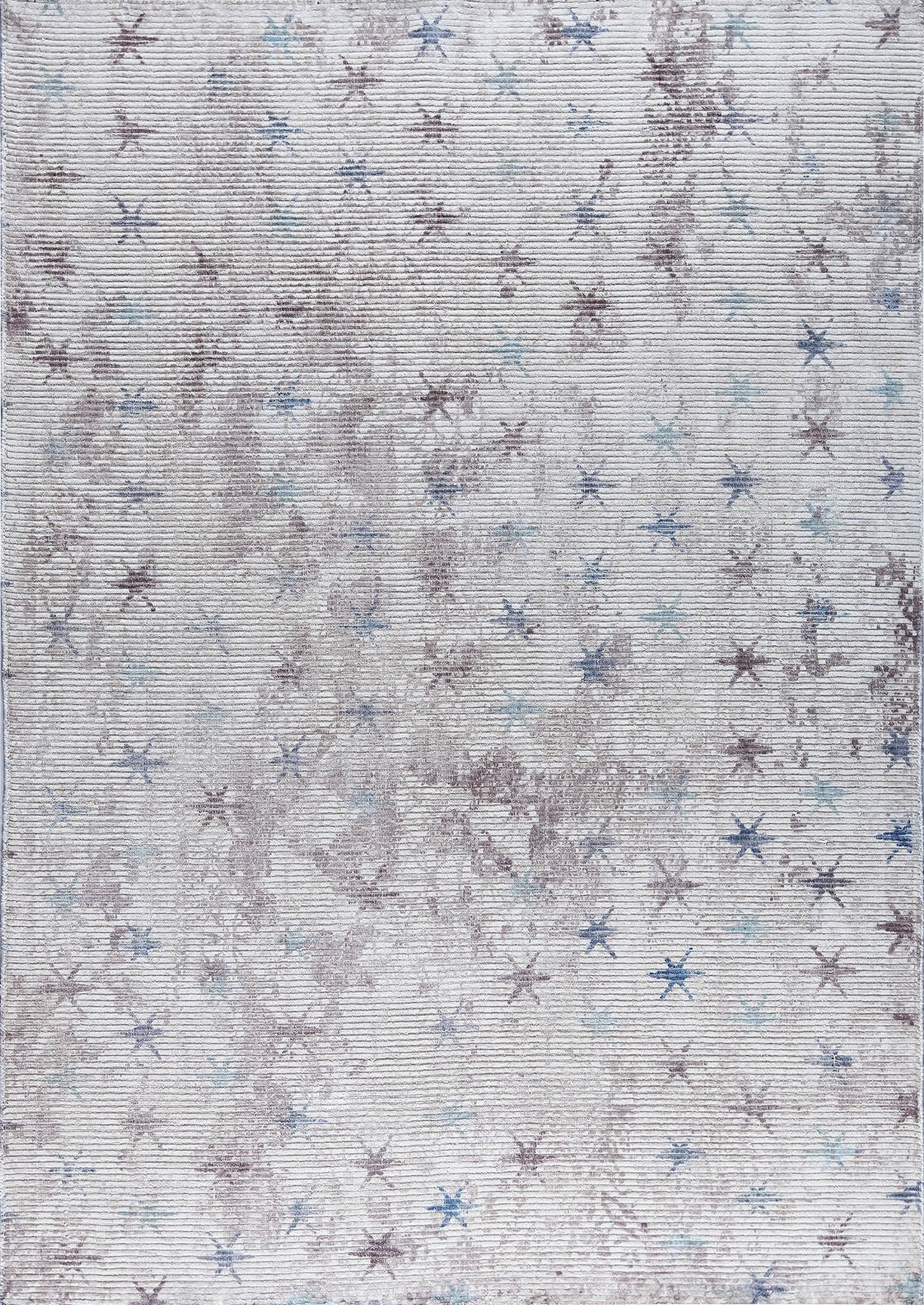 Contemporary Modern Abstract Star Shah Terni Grey/Turquoise Area Rug Carpet
