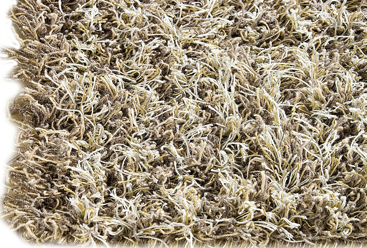 Hand-Knotted Shaggy Feel Tokyo Grey/Beige Area Rug Carpet