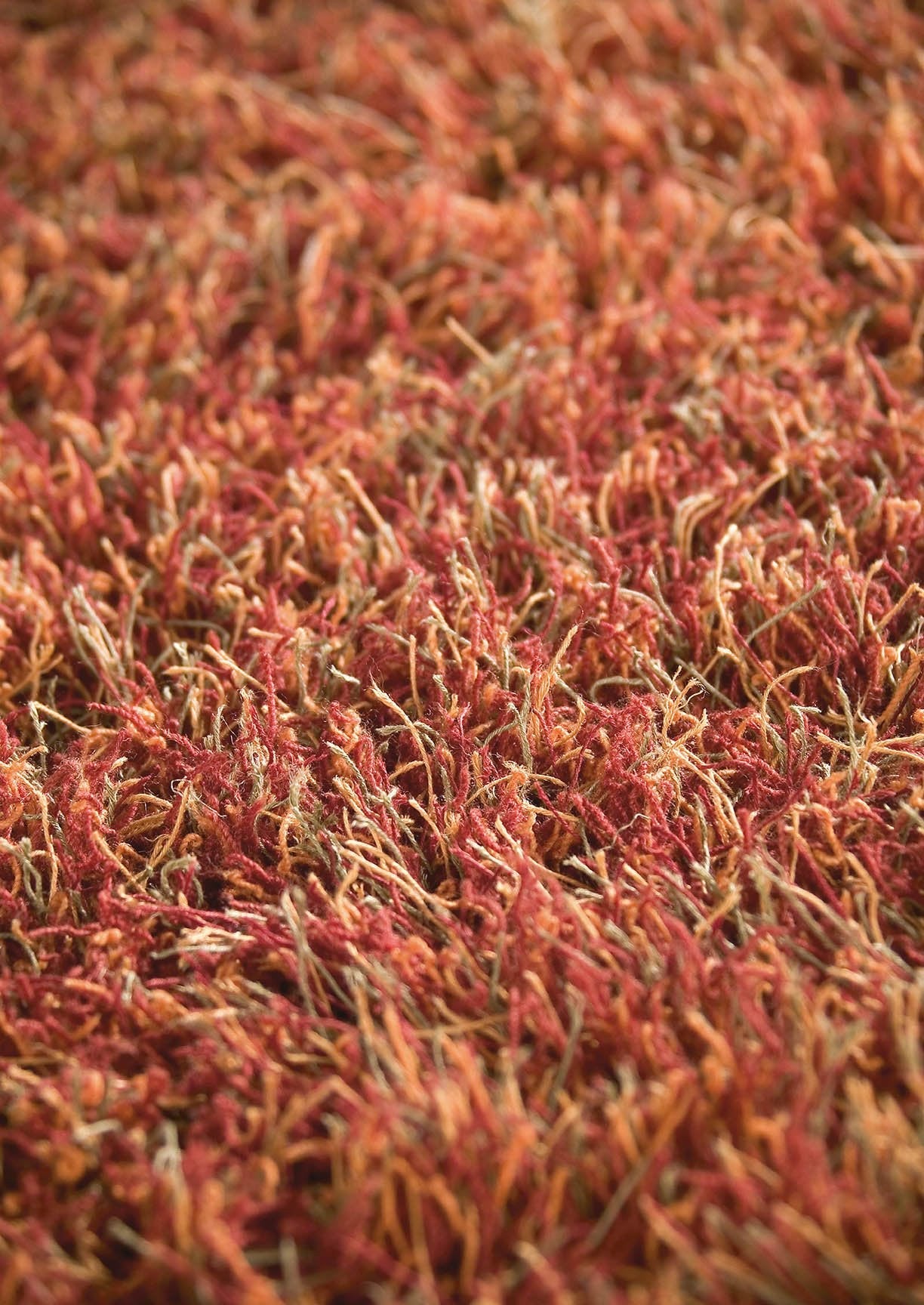 Hand-Knotted Shaggy Feel Tokyo Red/Rust Area Rug Carpet