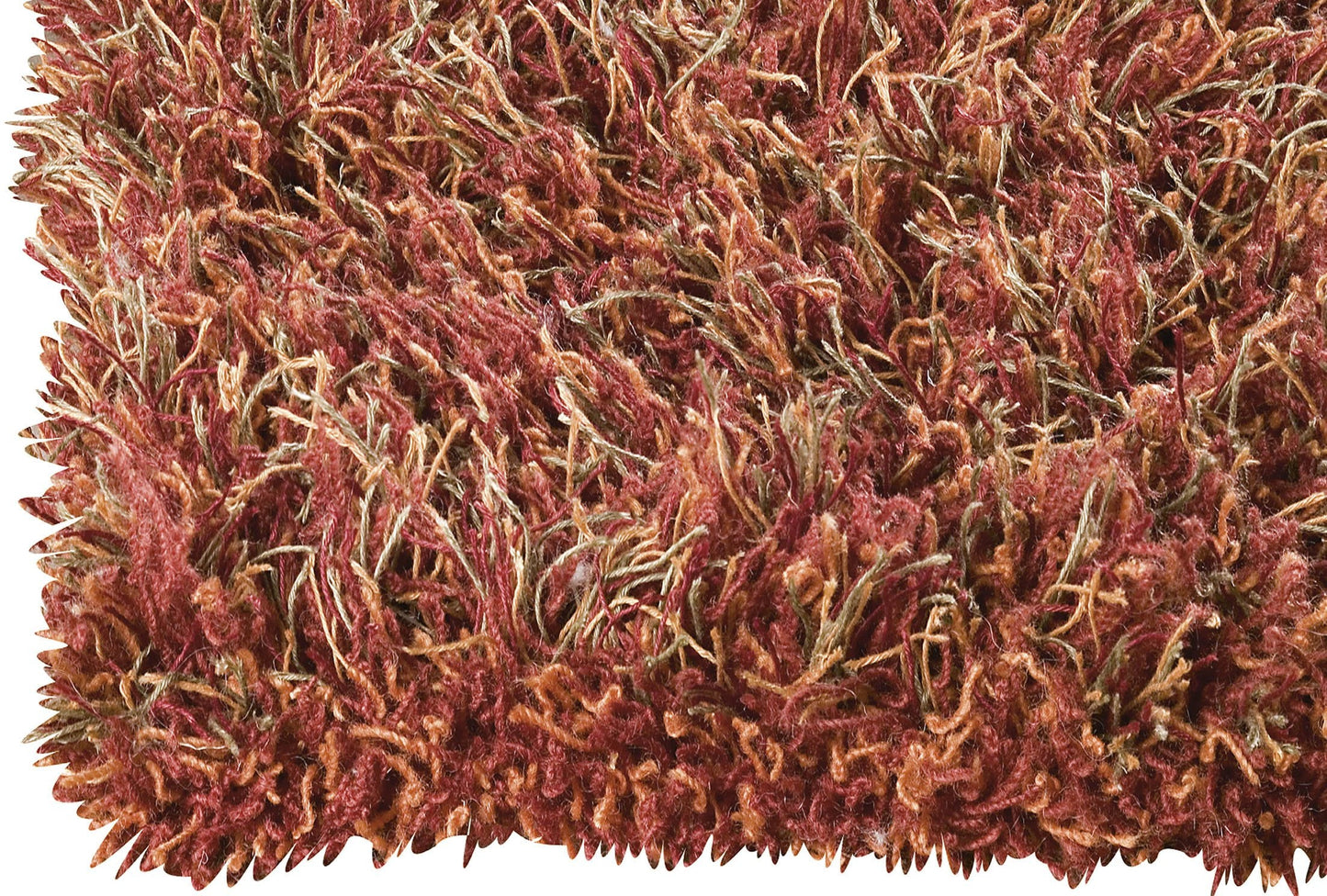 Hand-Knotted Shaggy Feel Tokyo Red/Rust Area Rug Carpet