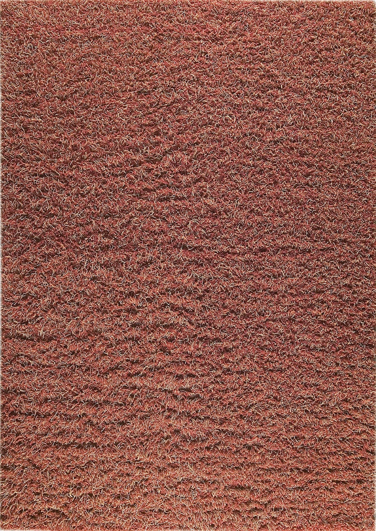 Hand-Knotted Shaggy Feel Tokyo Red/Rust Area Rug Carpet