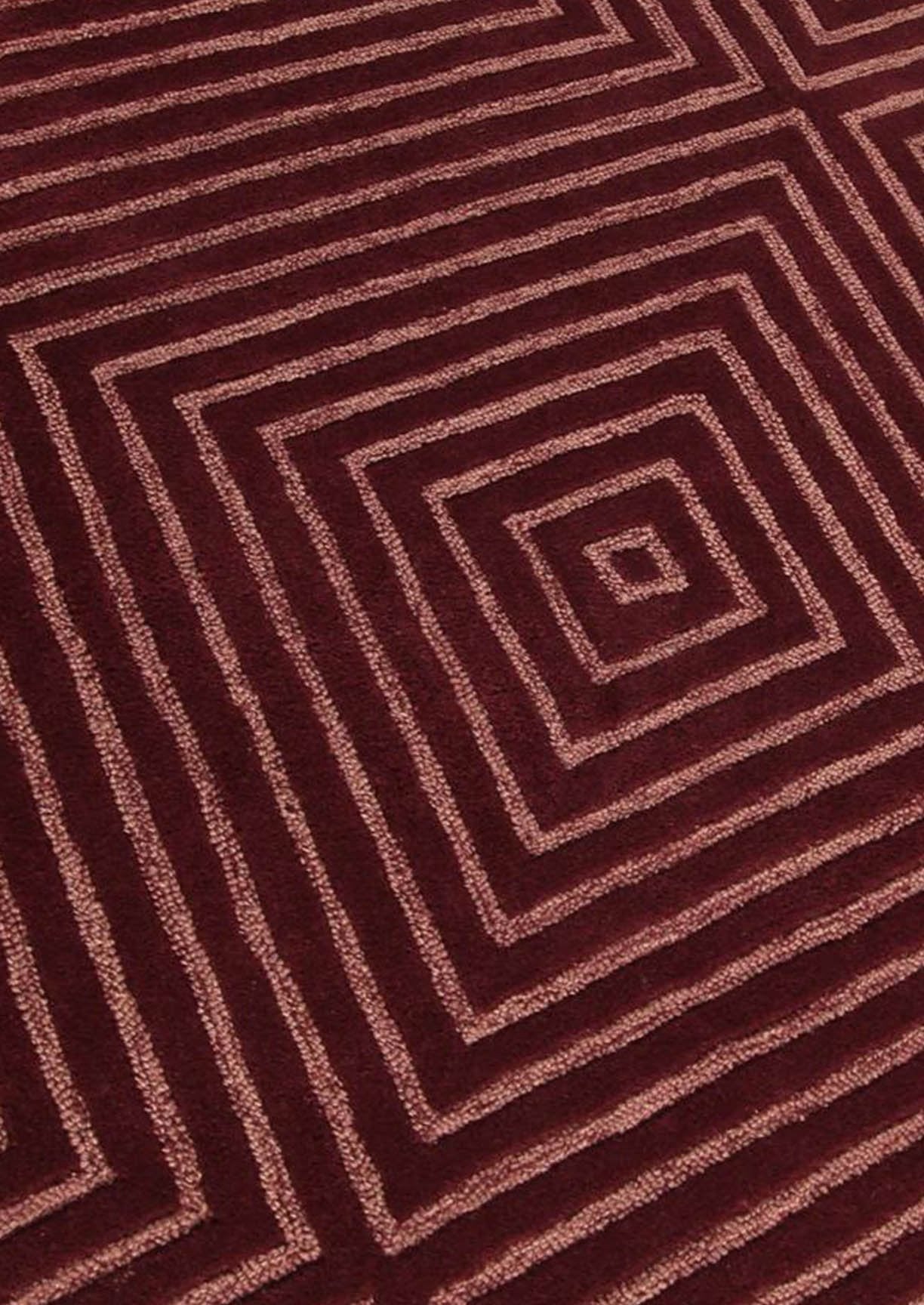 Contemporary Dimond Hand Tufted Catena Union Square Mauve Area Rug Carpet