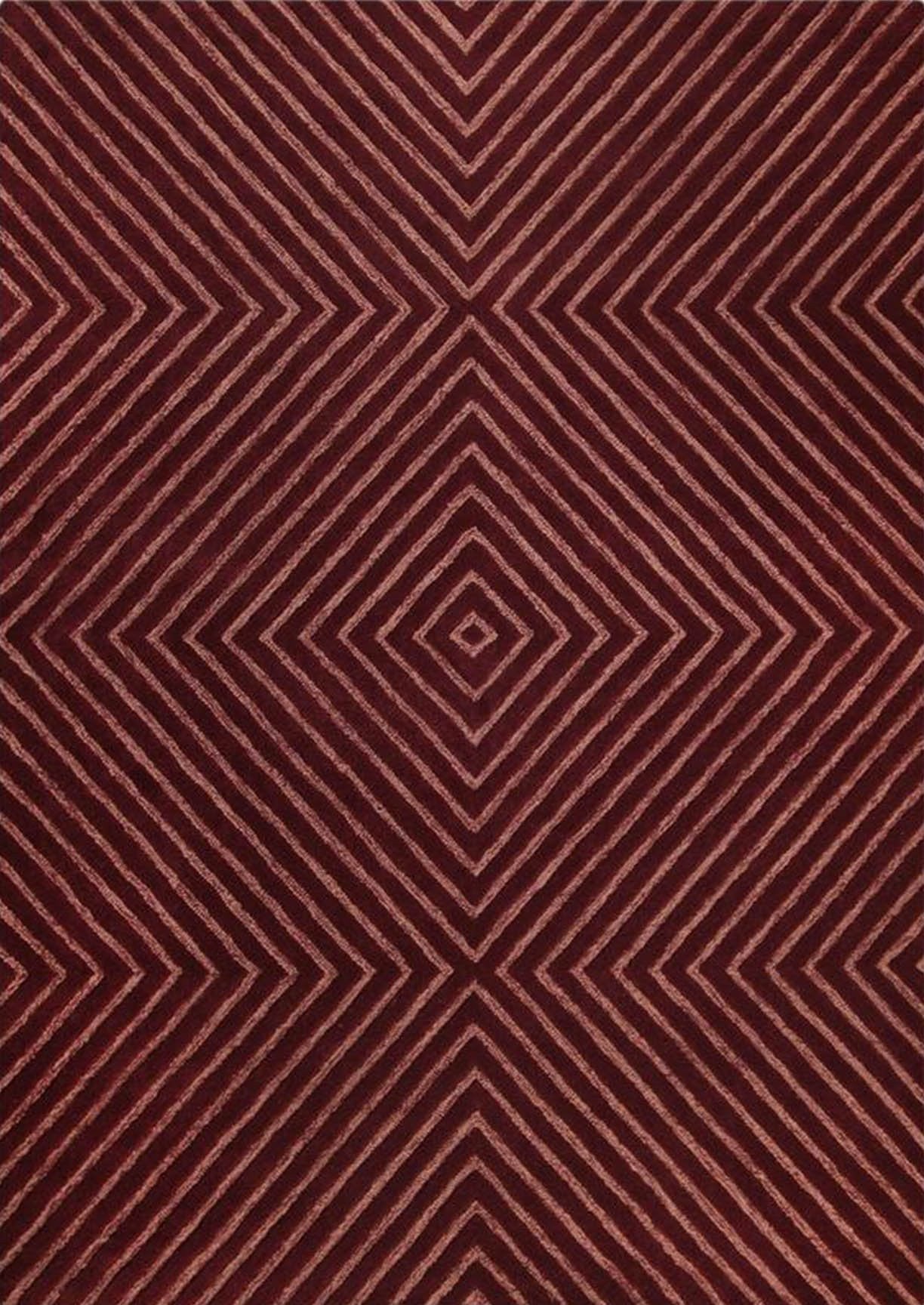 Contemporary Dimond Hand Tufted Catena Union Square Mauve Area Rug Carpet