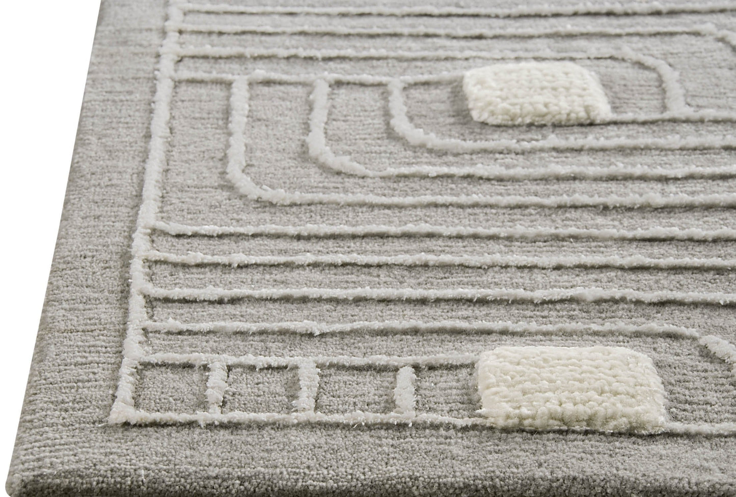 Hand Knotted Pico Verona Geometric Contemporary Grey Area Rug Carpet