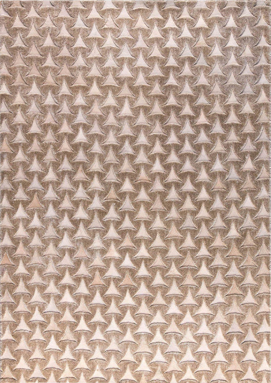 Luxury Contemporary Geometrical Leather Hand Tufted Rio Cobalt/Indigo Area Rug Carpet